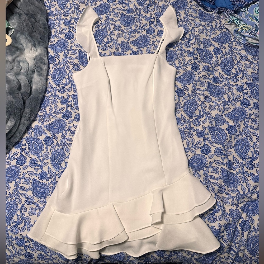 BCB Generation White Ruffle dress NWT